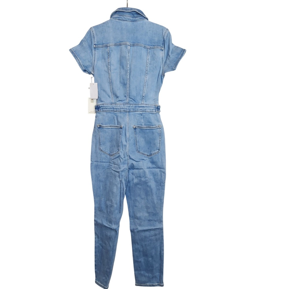 Good American Denim Jumpsuit Light Blue Utility Boiler Suit Womens Size S - Picture 3 of 9